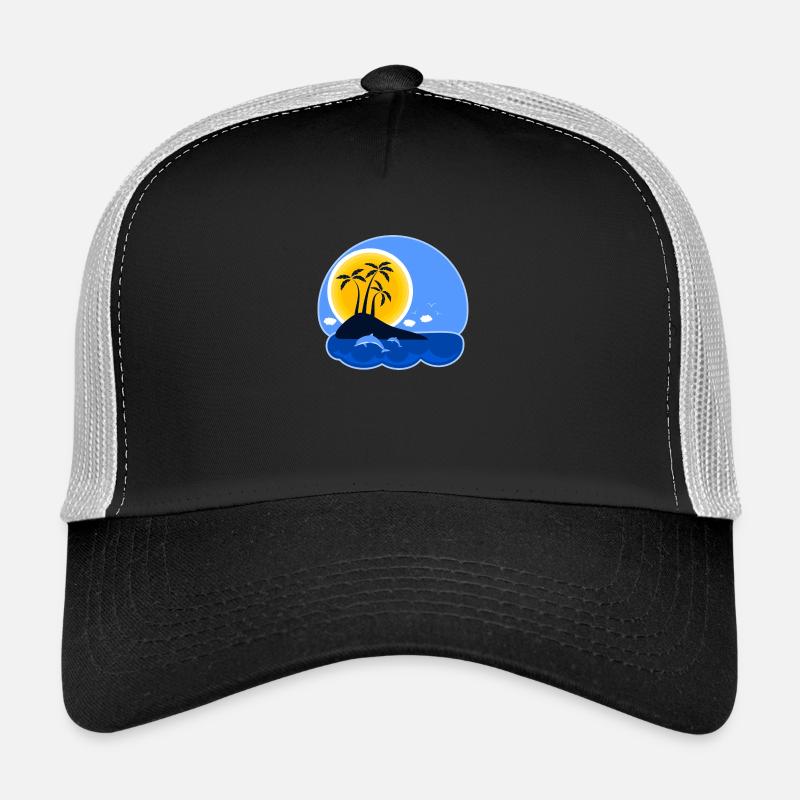 île de vacances - Casquette trucker  - noir/gris pierre