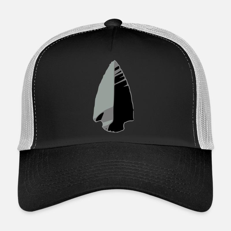 flint arrowhead indian - Trucker Cap - black/stone grey
