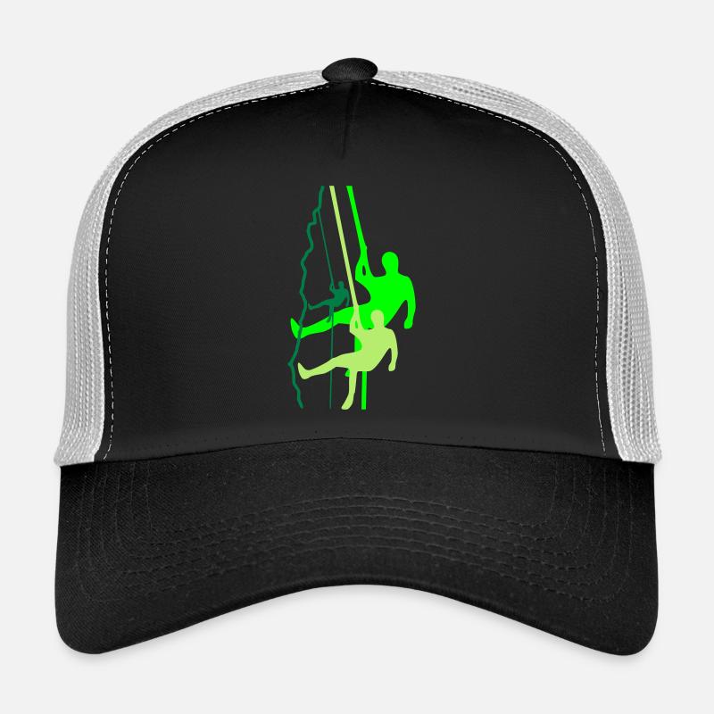Kletterer beim Abseilen - Trucker Cap - Schwarz/Steingrau