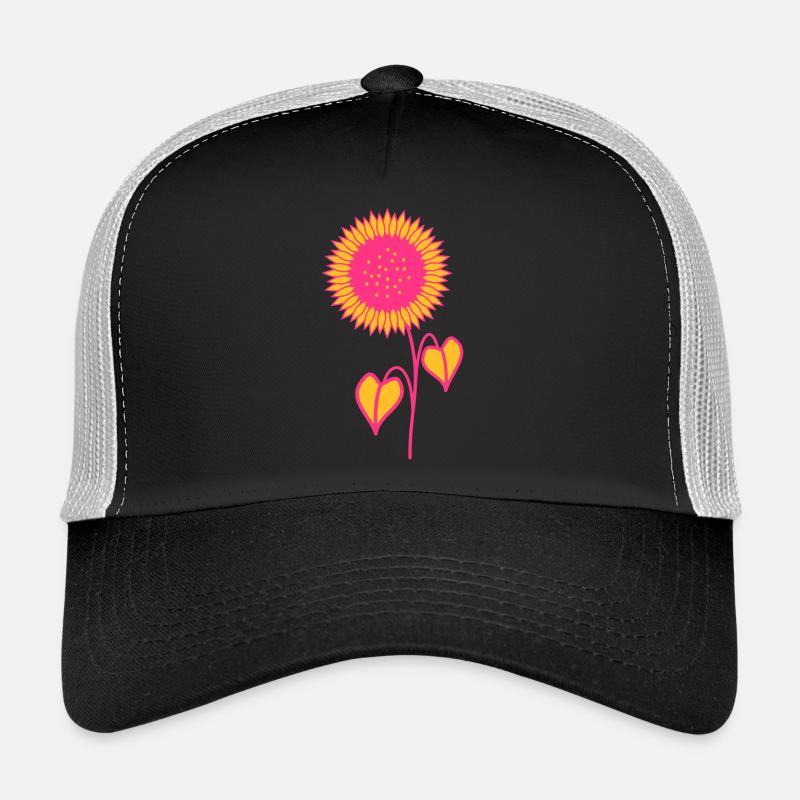 Sonnenblume pink - Trucker Cap - Schwarz/Steingrau