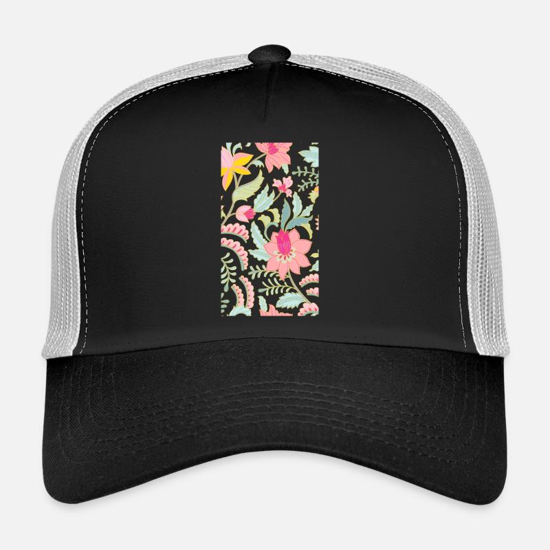 Fleurs - Casquette trucker  - noir/gris pierre