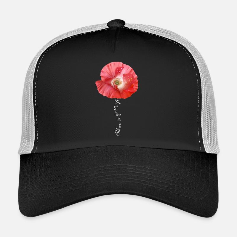 Fleurs de jardin de pavot rouge Casquette trucker 