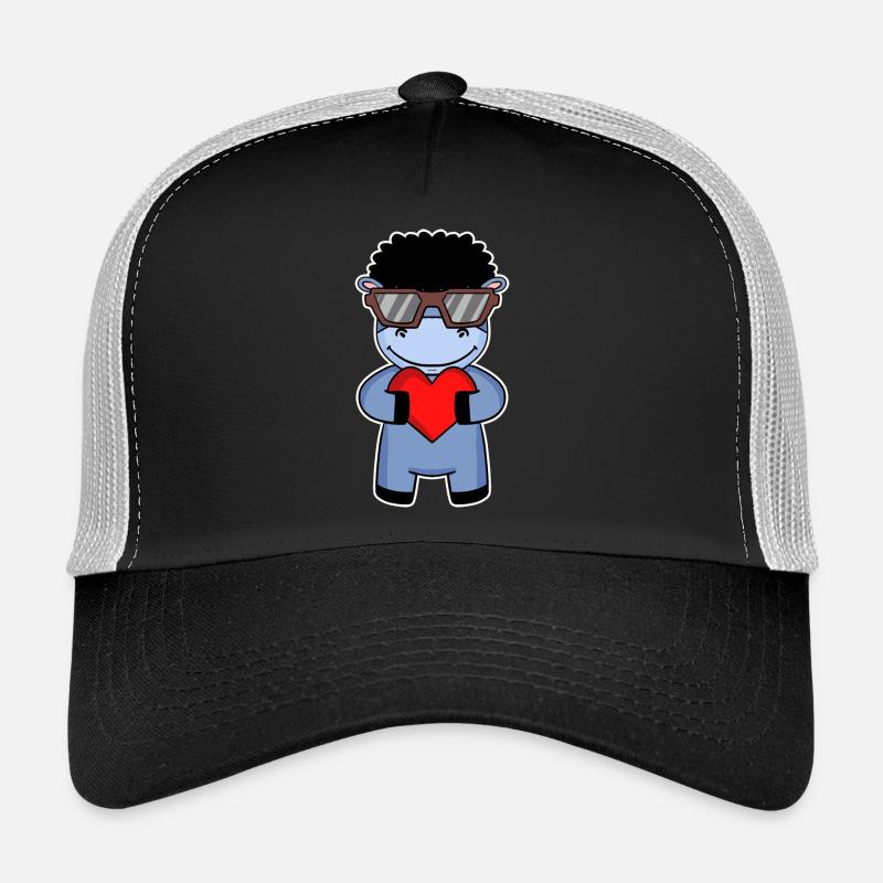 Donkey with sunglasses and heart Trucker Cap