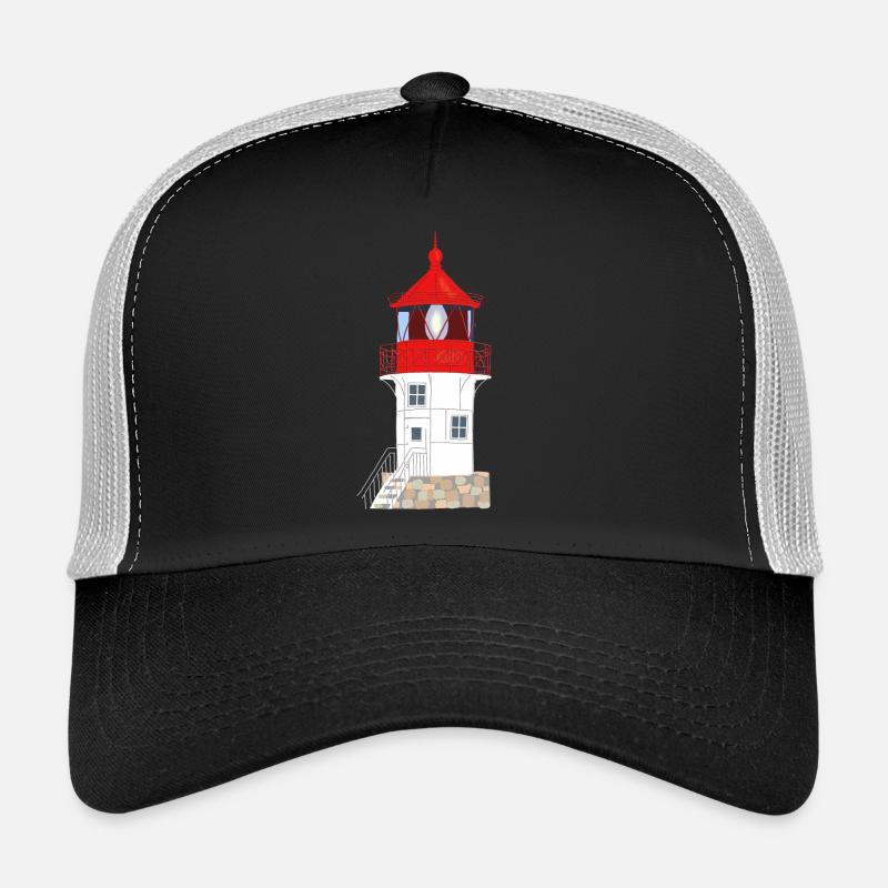Insel Hiddensee, Leuchtturm Gellen, ohne Text - Trucker Cap - Schwarz/Steingrau