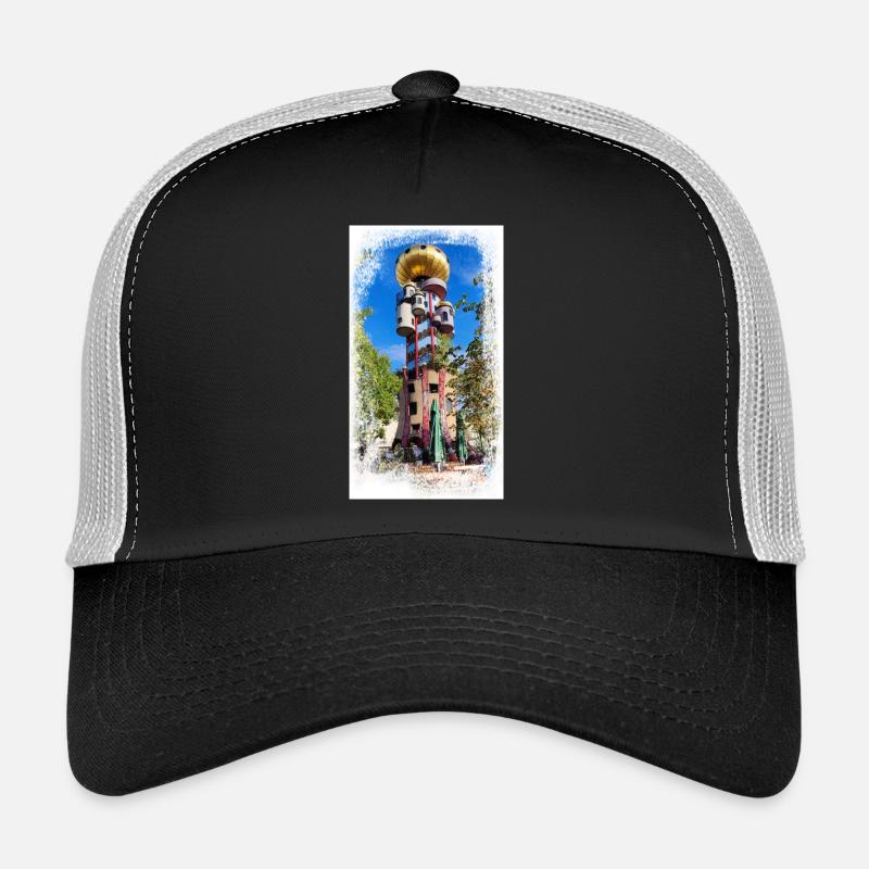 Kunterbunter Turm beim Kuchlbauer - Trucker Cap - Schwarz/Steingrau