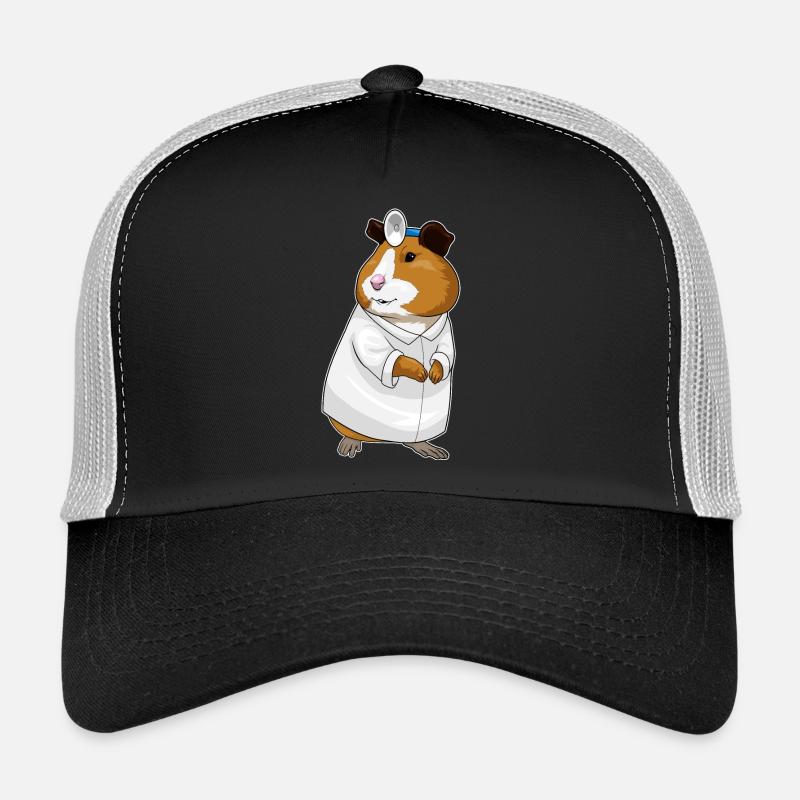 Hamster Arzt Arztkittel - Trucker Cap - Schwarz/Steingrau