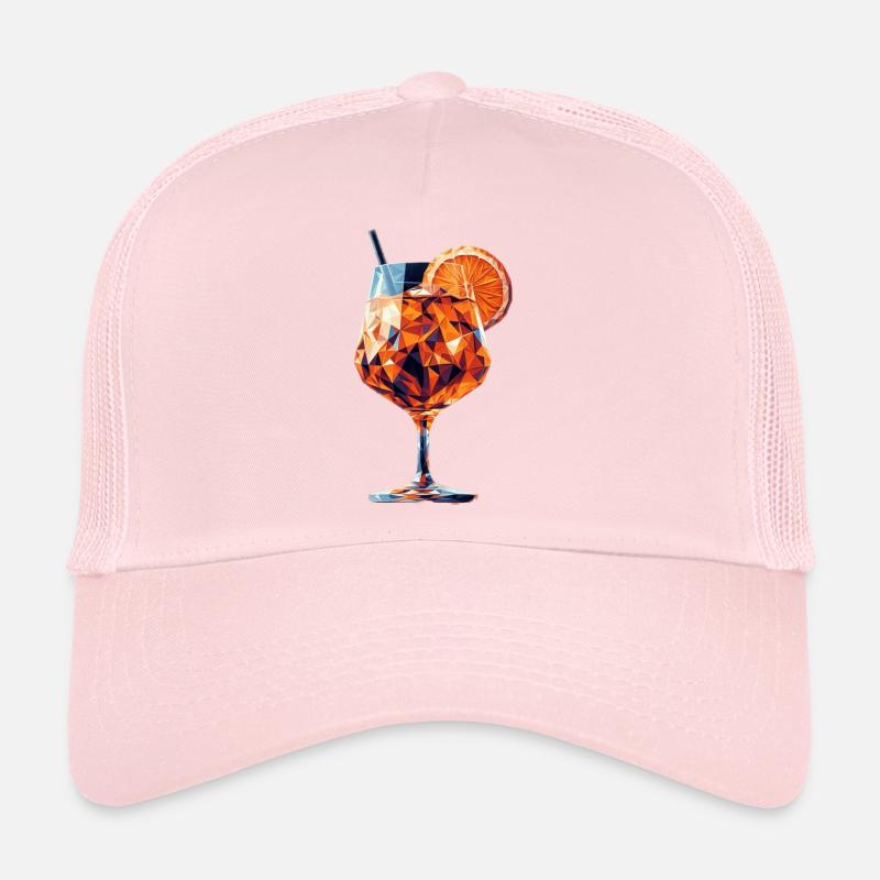 Ein sommerlicher Drink im Polygon-Stil Trucker Cap