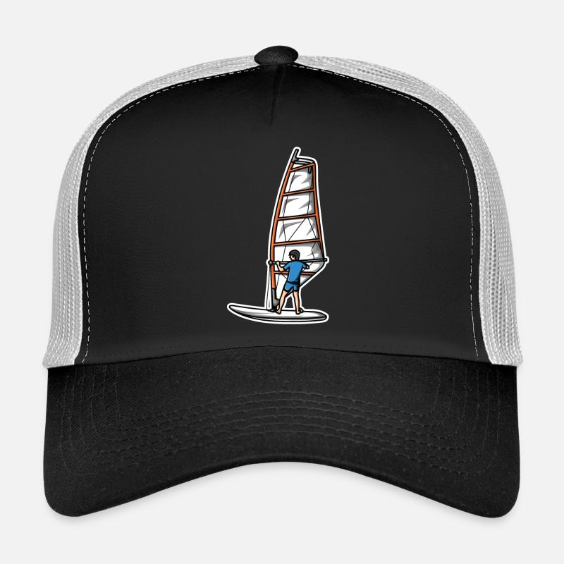 Funny windsurfer boy Trucker Cap
