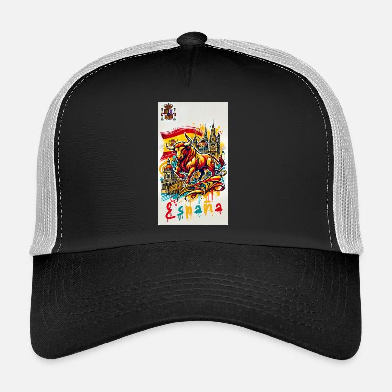 Taureau de l'Espagne Drapeau de l'Espagne Casquette trucker 