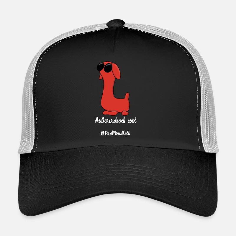 Moon calf alien cool in white Trucker Cap