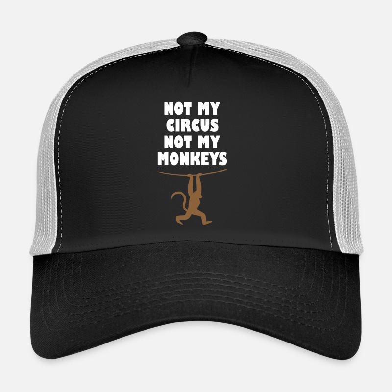 Pas mon cirque, pas mes singes - Casquette trucker  - noir/gris pierre