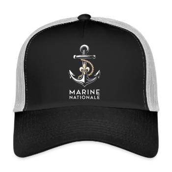 Marine Nationale - Casquette trucker  - noir/gris pierre - Devant