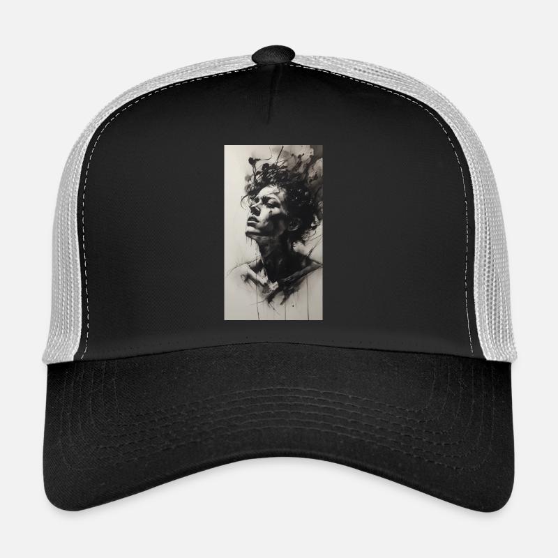 Dessin de charbon de l’émotion Casquette trucker 