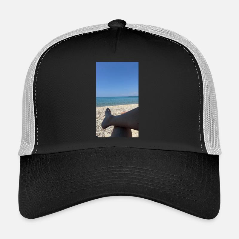 La Grèce sur la plage - Casquette trucker  - noir/gris pierre