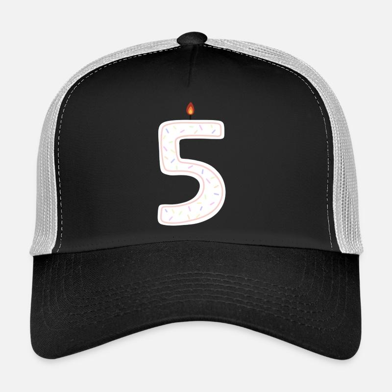 Festliche Geburtstagskerze Nummer 5 Trucker Cap