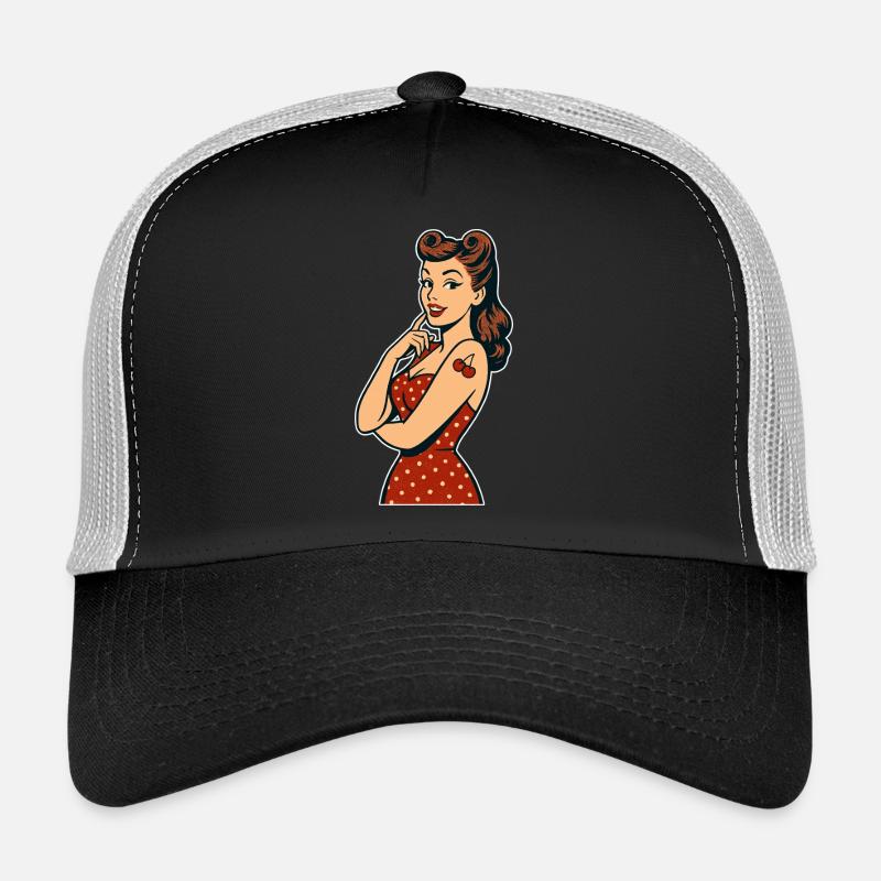 Rockabilly Pin-Up Victory Rolls Retro Geschenk  Trucker Cap