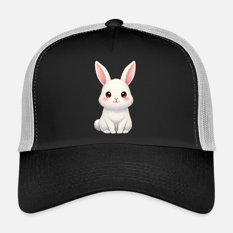White rabbit with pink ears Trucker Cap