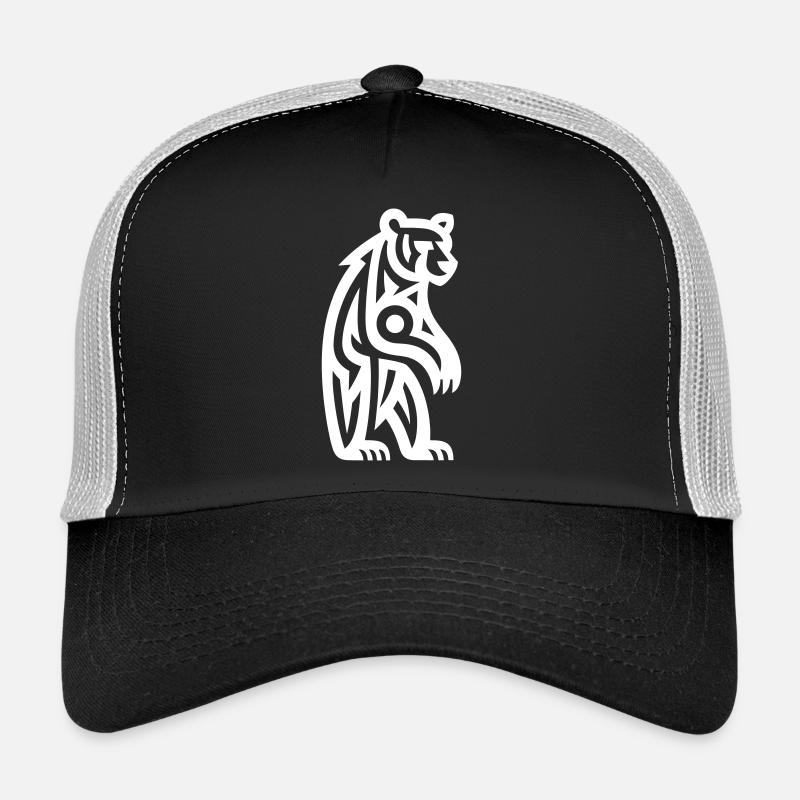 Just a White Bear #3 / JustN-imal - Trucker Cap - Schwarz/Steingrau