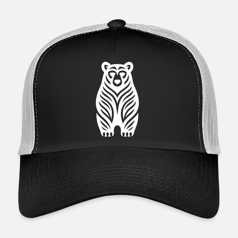 Just a White Bear #4 | N-imal_Wears - Trucker Cap - Schwarz/Steingrau