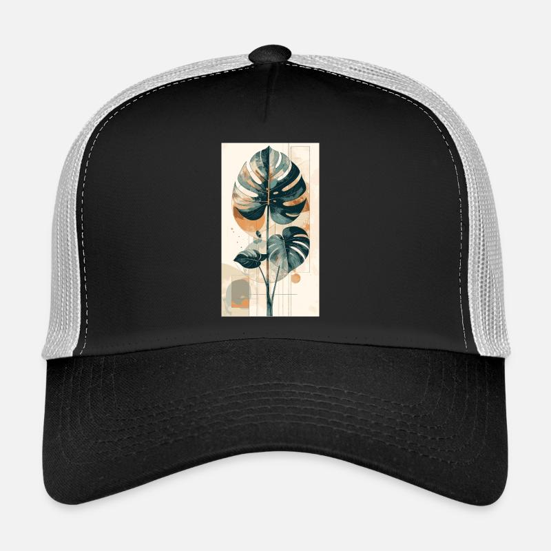 Monstera Geometrie in Erdtonen Trucker Cap