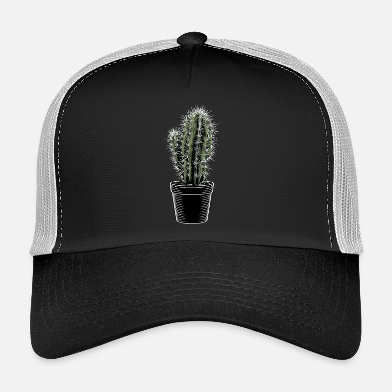 Cactus dans un pot noir Casquette trucker 