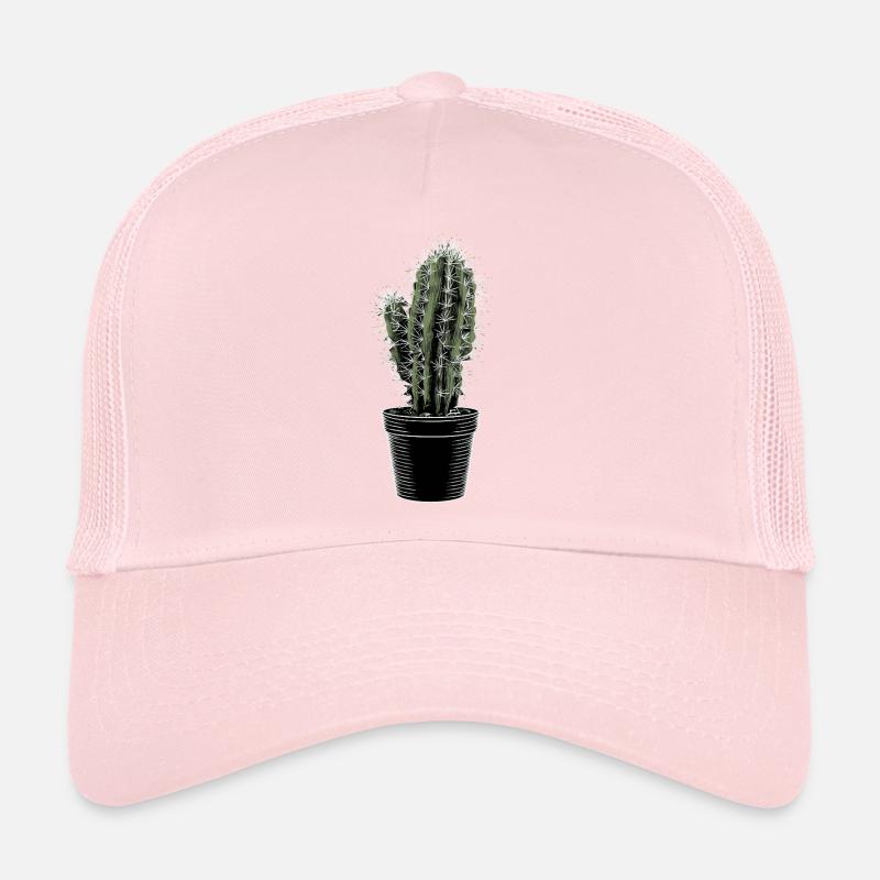Cactus dans un pot noir Casquette trucker 