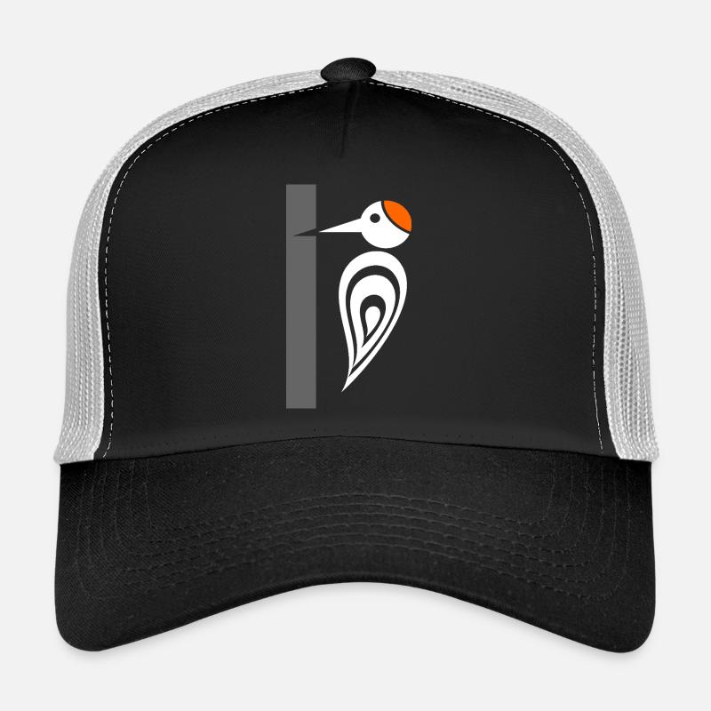 Specht am Baum - Zimmermannsvogel - Trucker Cap - Schwarz/Steingrau