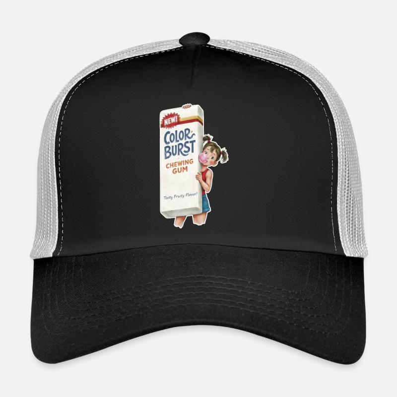 Retro Chewing Gum - Trucker Cap - black/stone grey