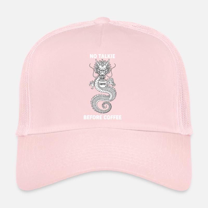 No Conversation Before Coffee Lover Dragon Trucker Cap
