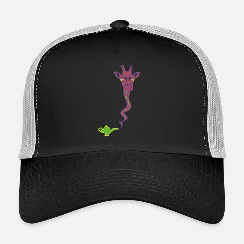 Wunderaffe - Wunderlampe mit Giraffe Geschenk - Trucker Cap - Schwarz/Steingrau