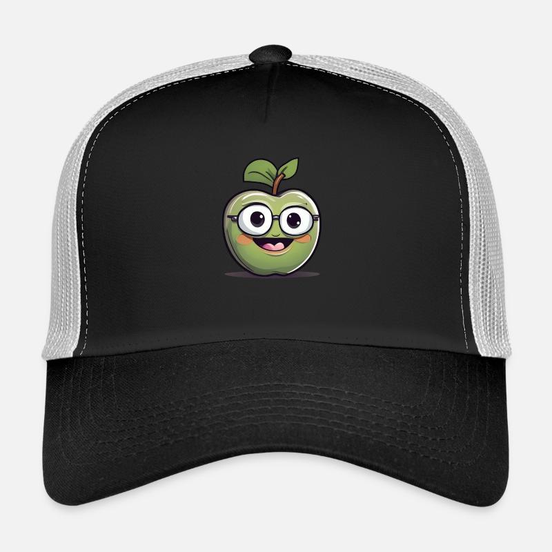 Apfel Frucht Obst Nerd - Trucker Cap - Schwarz/Steingrau