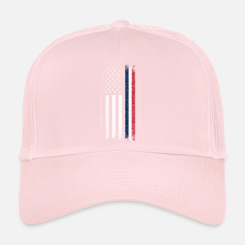 Drapeau en difficulté : Ligne bleue-rouge Casquette trucker 