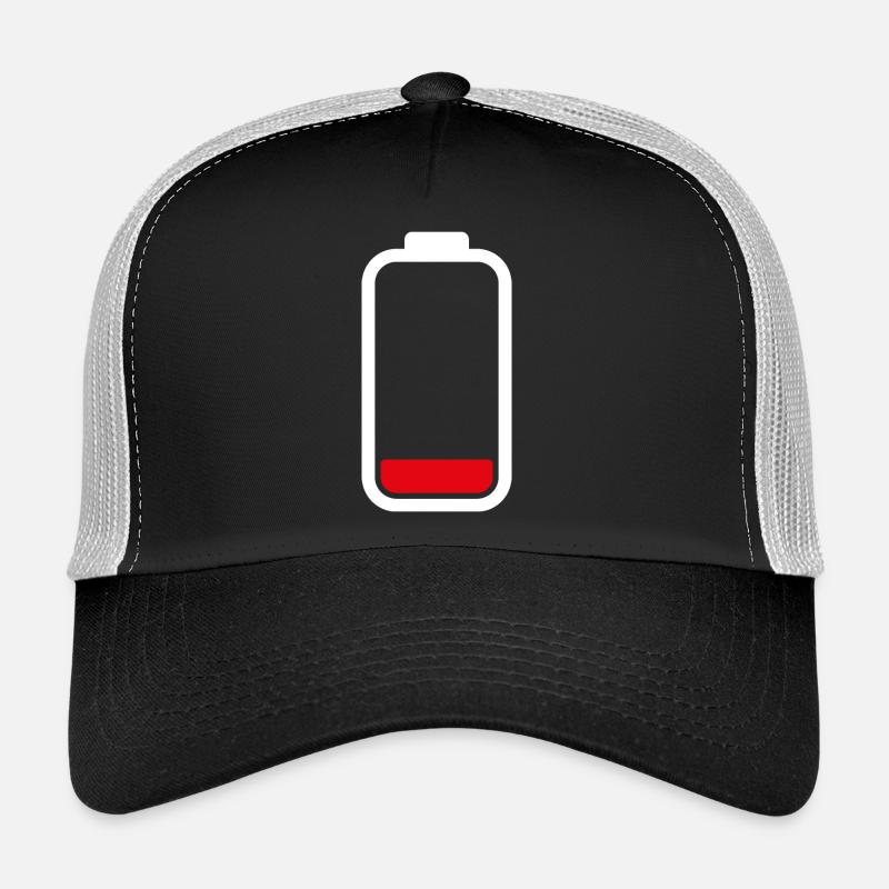LOW BATTERY - White - Trucker Cap - black/stone grey