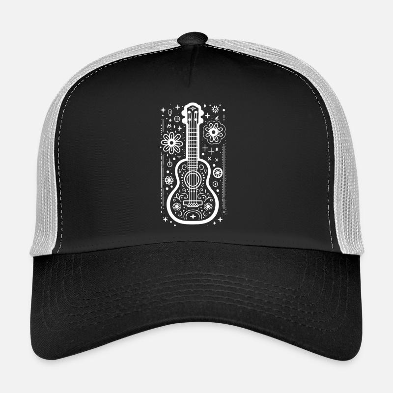 Ukulele Zeichnung - Trucker Cap - Schwarz/Steingrau