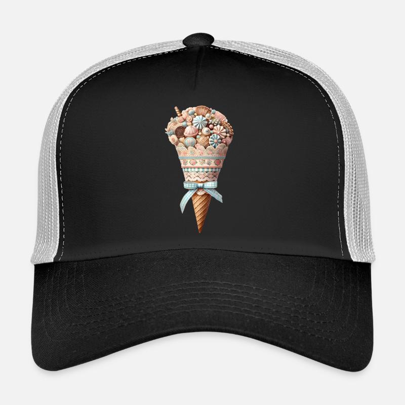 Un cornet de glace rempli de délices sucrés Casquette trucker 