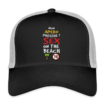 Apéro Préféré Cocktail Sex On The Beach - Casquette trucker  - noir/gris pierre - Devant