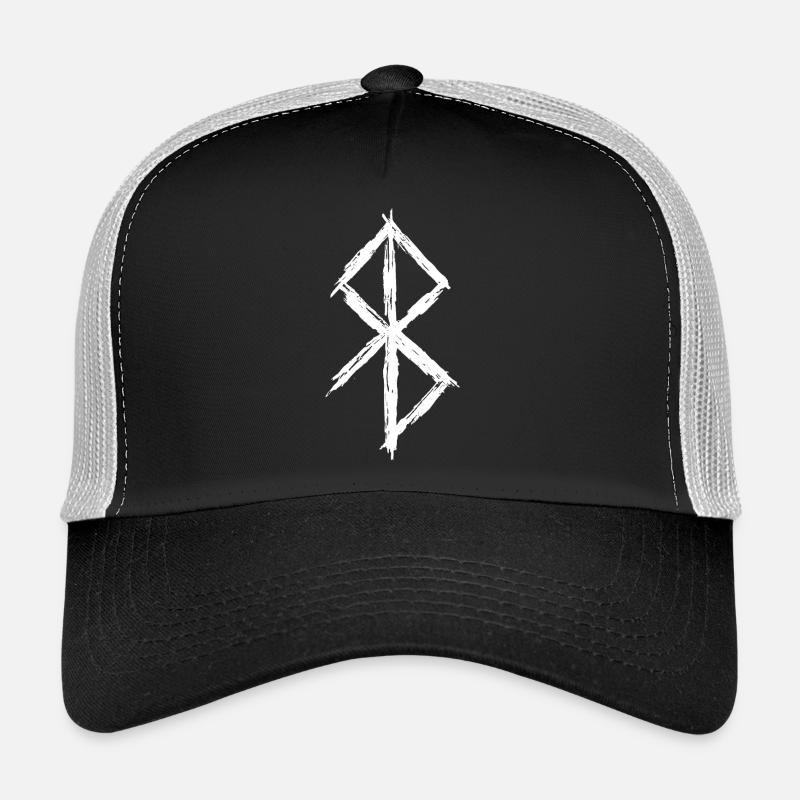 Bindrune Rune Friedenssymbol - Trucker Cap - Schwarz/Steingrau