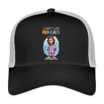 Chemise drôle du lundi avec Jésus - Casquette trucker  - noir/gris pierre - Devant