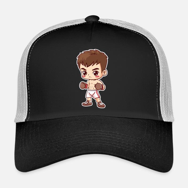 Kickboxer Junge Cartoon Stil Trucker Cap
