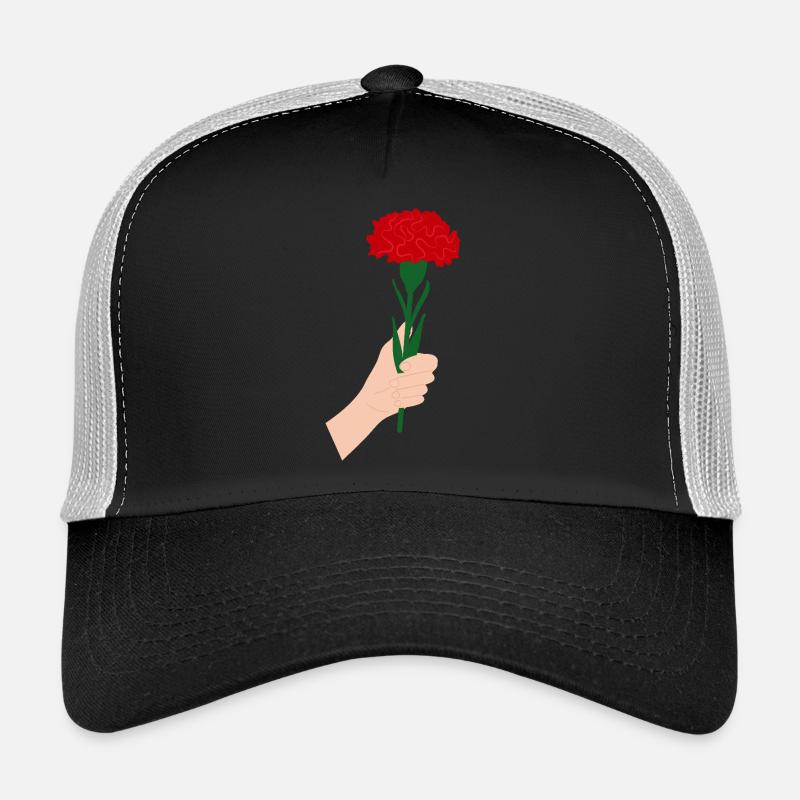 Für Sie - Rote Nelkenblüte1 - Trucker Cap - Schwarz/Steingrau