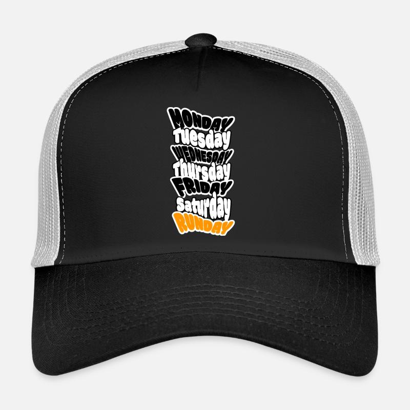 SUNDAY IS RUNDAY. Longrun oder ausschlafen? - Trucker Cap - Schwarz/Steingrau
