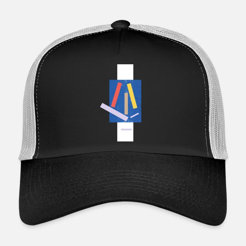 Impression artistique abstraite avec des blocs de couleurs Casquette trucker 