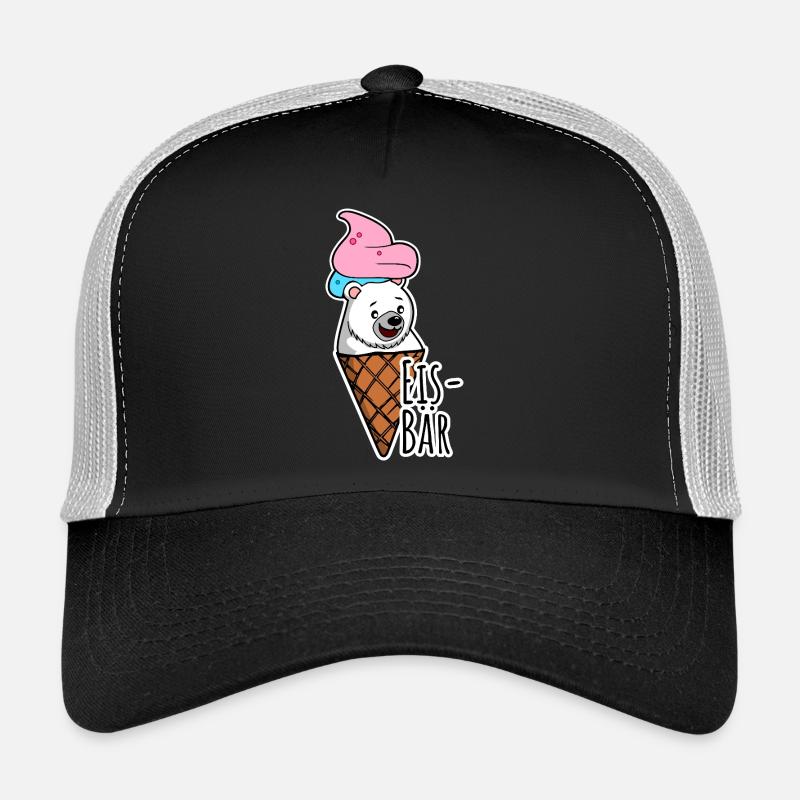 Eisbär in freier Wildbahn an der Eisdiele, LECKER! Trucker Cap