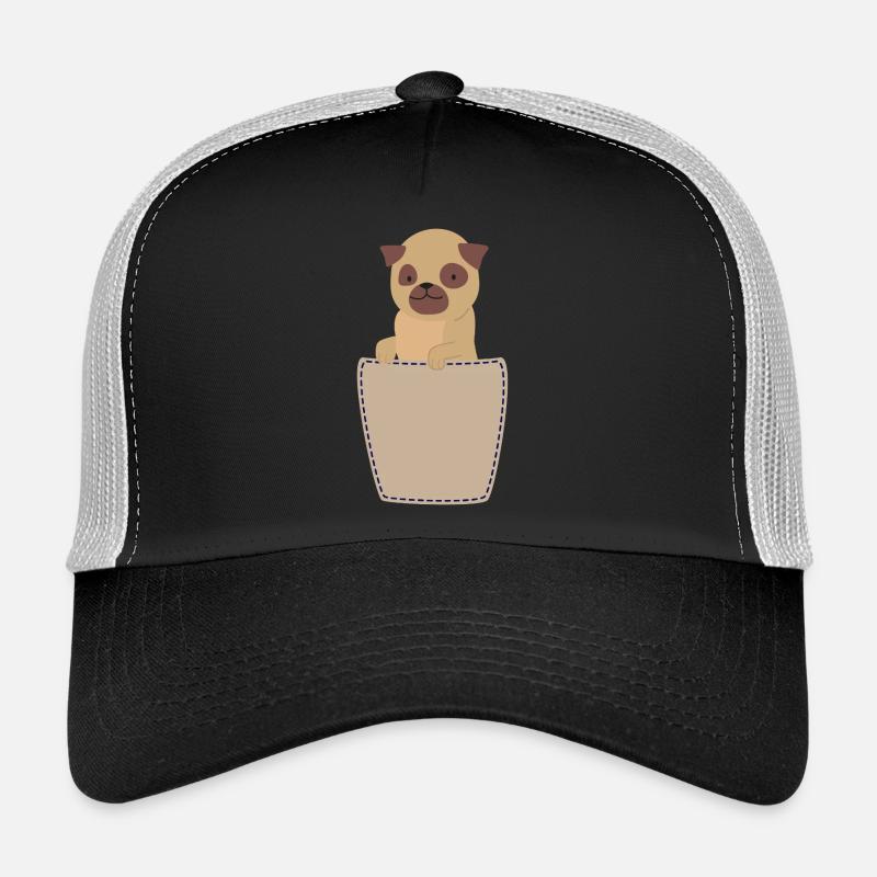 Brusttasche mit Mops Trucker Cap