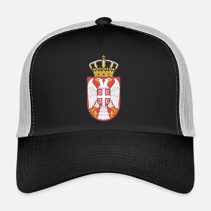 Serbien (Militärwappen) - Trucker Cap - Schwarz/Steingrau