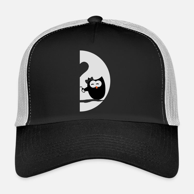 eulen paar links valentinstag - Trucker Cap - Schwarz/Steingrau