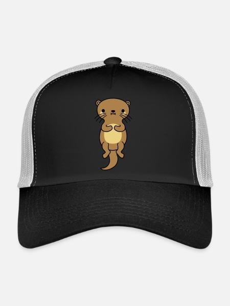 belle loutre flottante - Casquette trucker  - noir/gris pierre - Devant