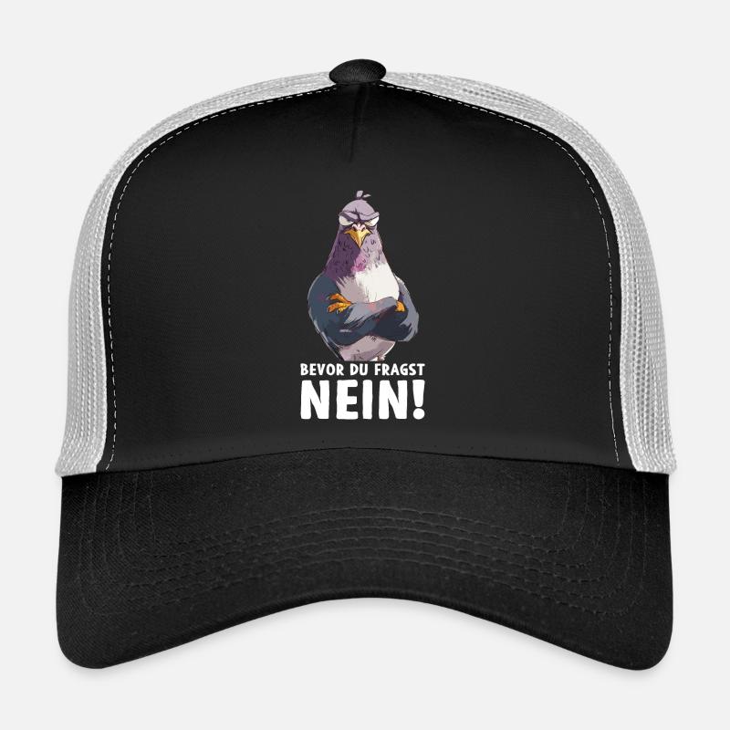 Taube Täubchen Vogel Taubenzüchter Bevor du fragst - Trucker Cap - Schwarz/Steingrau