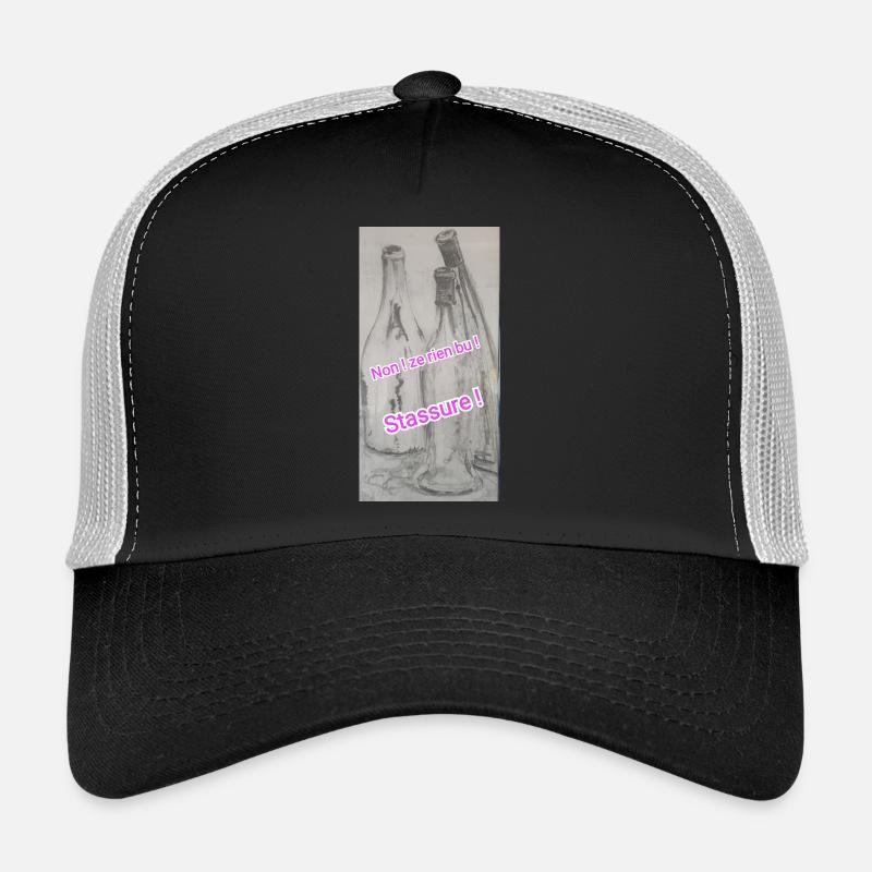 Humour, bouteille alcool vide, idée cadeau Casquette trucker 