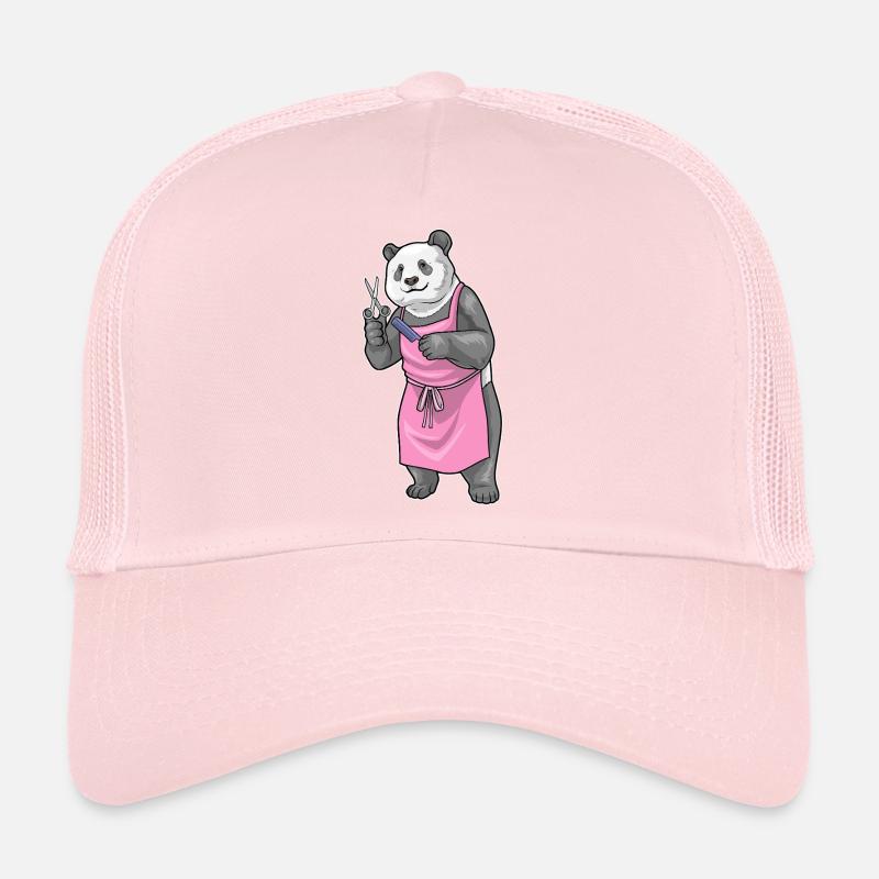 Panda Hairdressing Scissors Comb Trucker Cap